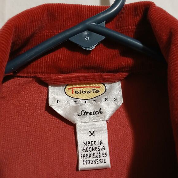 Talbots Petites Stretch Medium Raspberry Corduroy Cotton/Spandex Blend Jacket - Picture 2 of 15